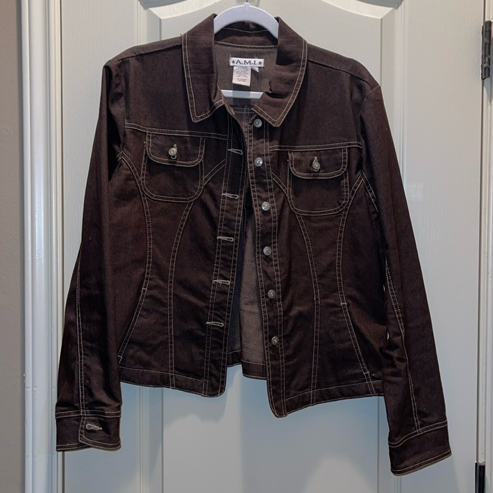 Ladies Brown Denim Jacket